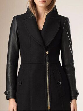 Burberry Brit Virgin Wool Coat (size 8), leather, used, great condition